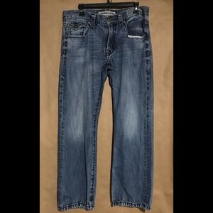 Express Men’s Kingston Classic Fit Bootcut Jeans Size: 34x32 Blue